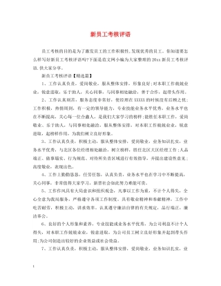 新员工考核评语 