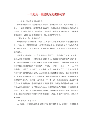 一个党员一面旗我为党旗添光彩
