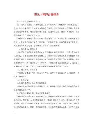 阳光大课间自查报告 