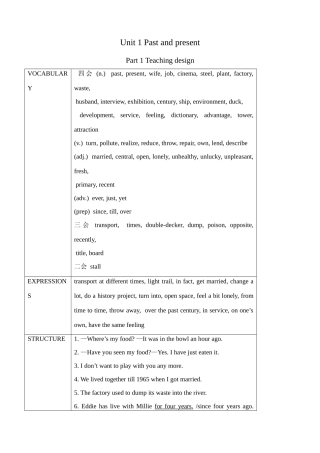 牛津版八年级英语Unit 1 Past and present--Vocabulary [ty]