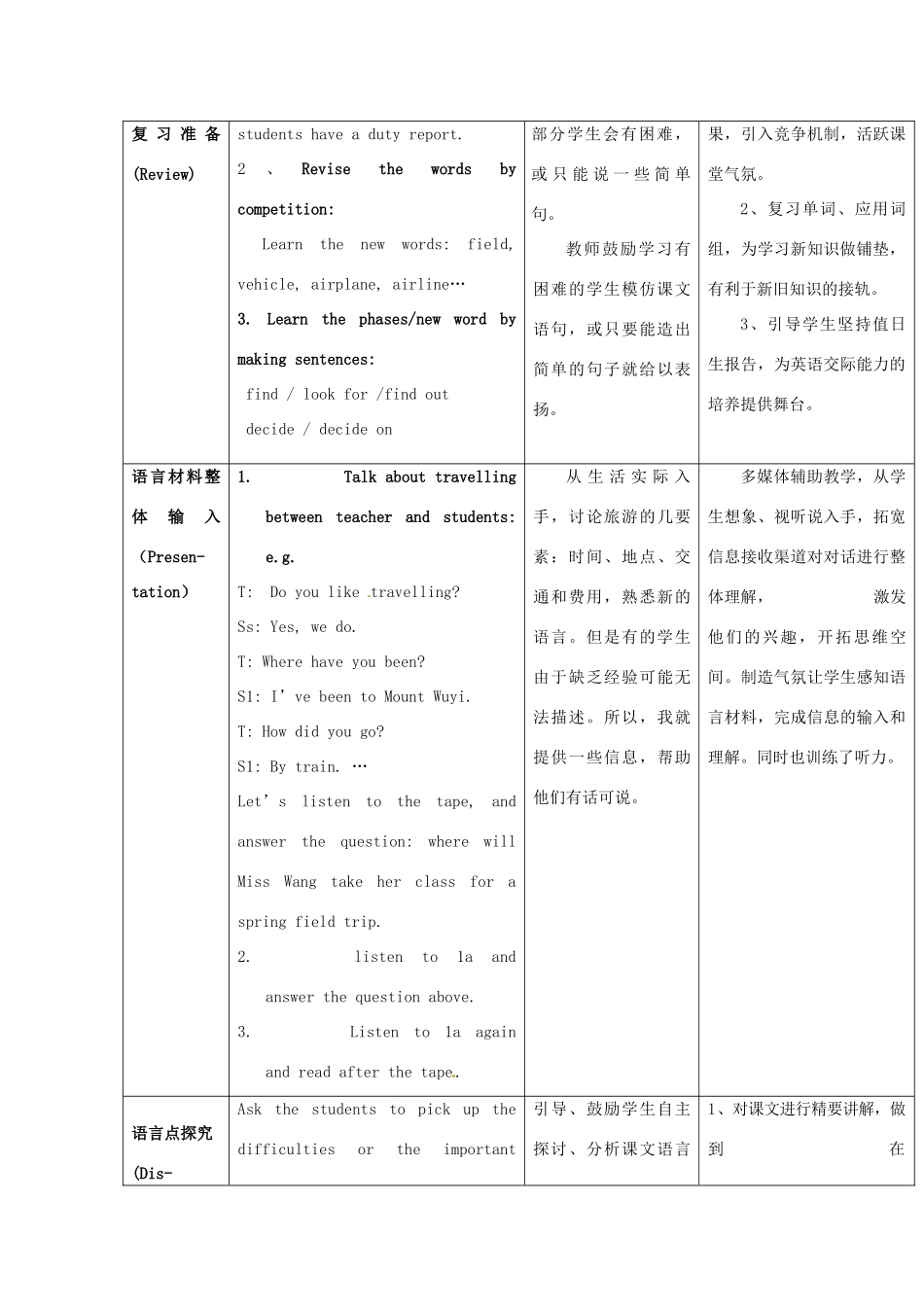 福建省建瓯市徐墩中学八年级英语下册 第六单元《Section A》说课稿_第3页