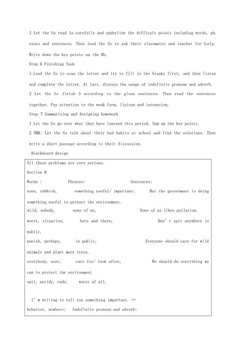 福建省泉州市安溪县九年级英语上册 Unit 2 Saving the earth Topic 2 All these problems are very serious Section B教案 （新版）仁爱版-（新版）仁爱版初中九年级上册英语教案_第2页