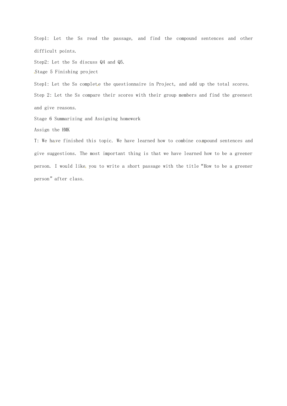 福建省泉州市安溪县九年级英语上册 Unit 2 Saving the earth Topic 3 What can we do to protect the environment Section D教案 （新版）仁爱版-（新版）仁爱版初中九年级上册英语教案_第2页