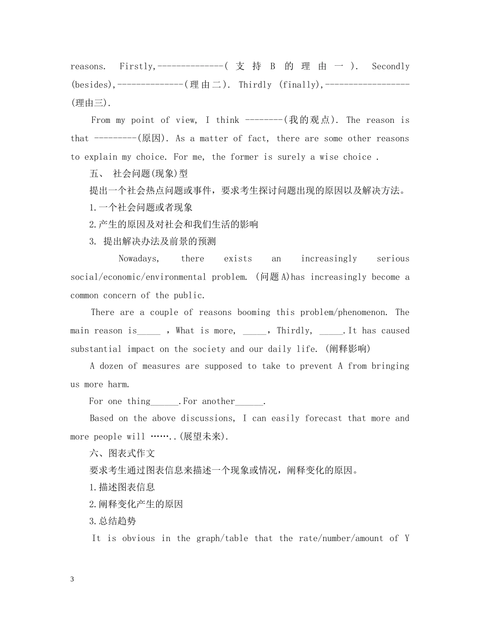 英语写作：最全四六级写作模板 _第3页