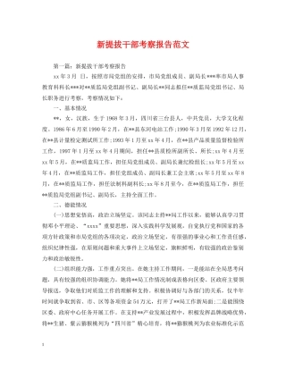 新提拔干部考察报告范文 