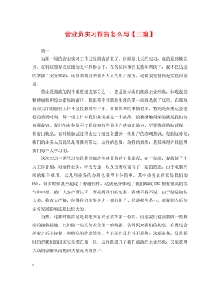 营业员实习报告怎么写【三篇】 