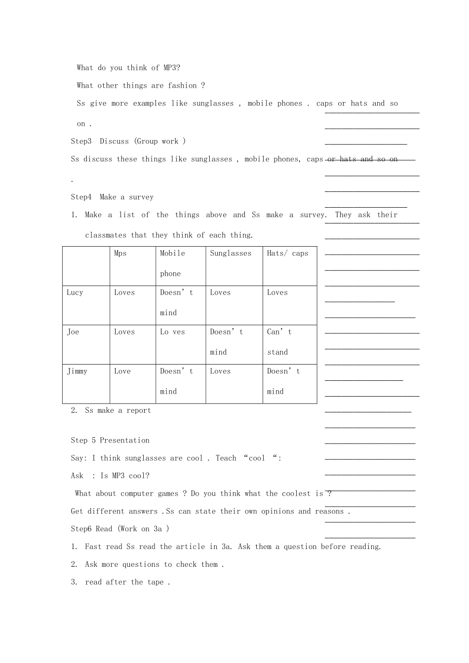 浙江省温州市瓯海区实验中学七年级下册英语《Unit 11 What do you think of game shows》Period 4 教案 人教新目标版_第2页