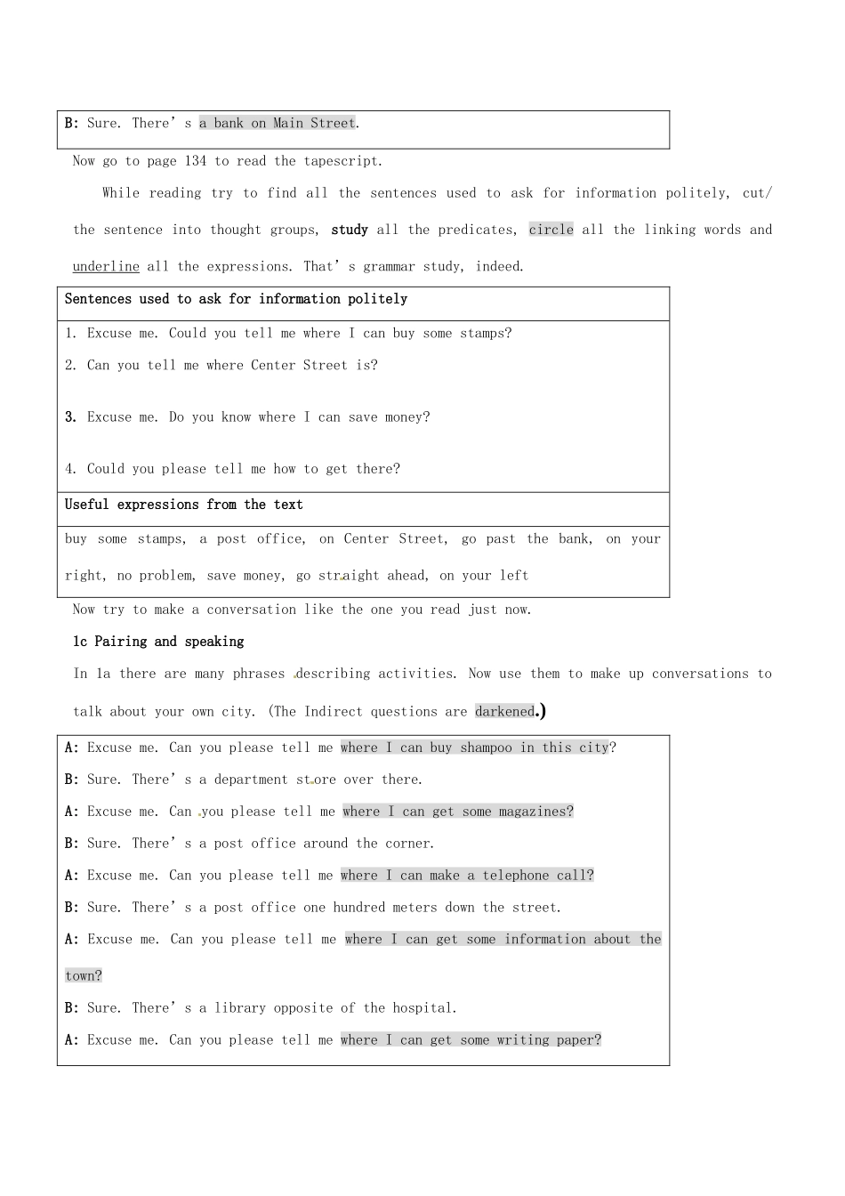 辽宁省辽阳市第九中学九年级英语全册 Unit 3 Could you please tell me where the restrooms are？Period 1教案 （新版）人教新目标版_第3页