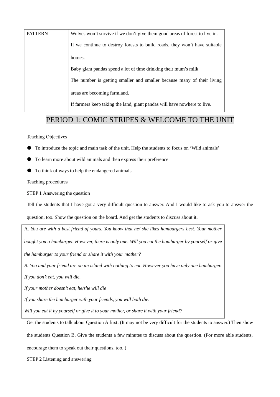 牛津版八年级英语Unit 4 Wild Animals(1)COMIC STRIPES & WELCOME TO THE UNIT_第2页