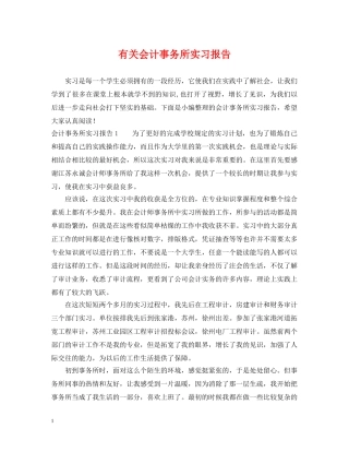 有关会计事务所实习报告 
