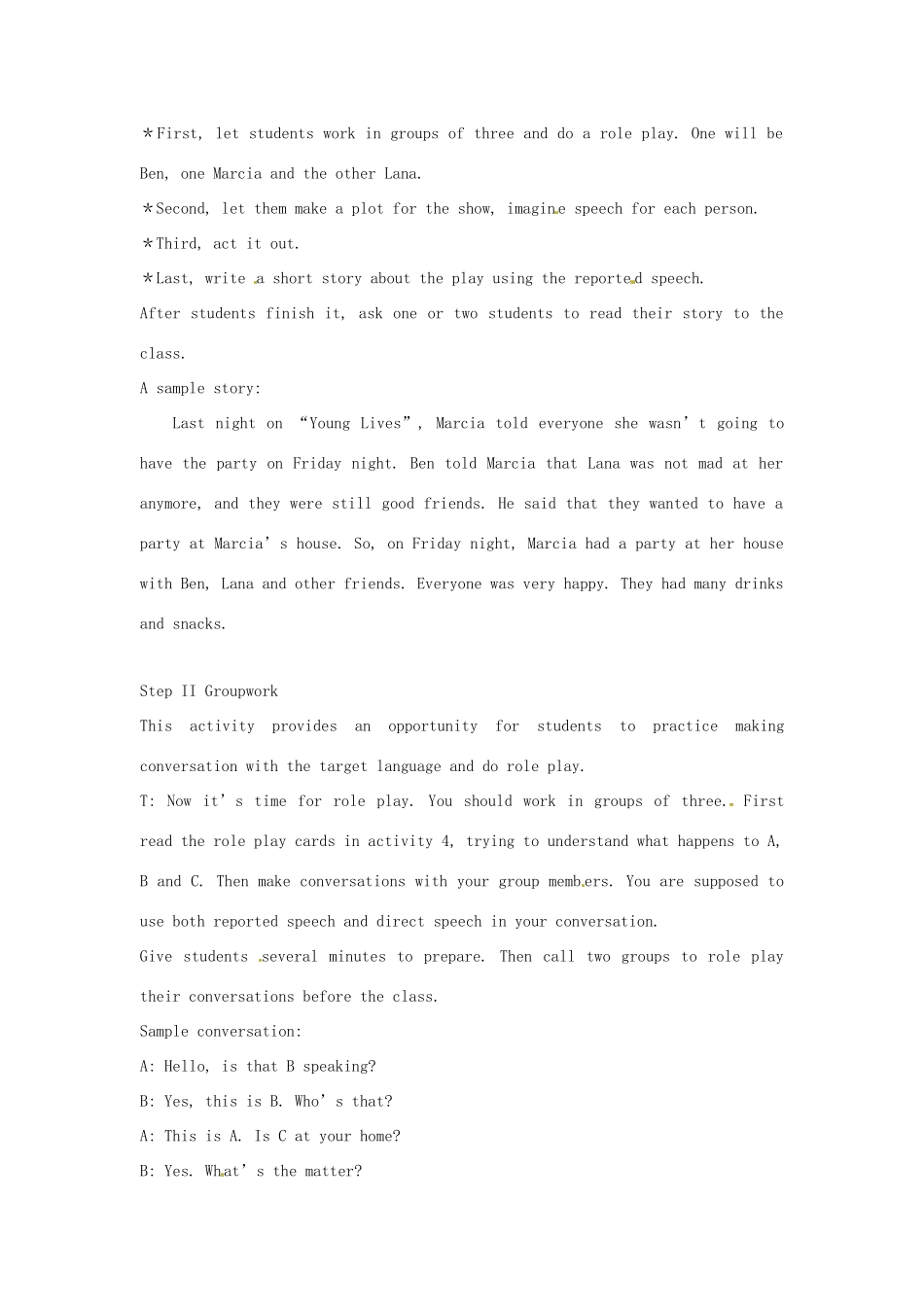辽宁省辽阳市第九中学八年级英语下册《Unit 4 He said I was hard-working.》period2教案 人教新目标版_第2页