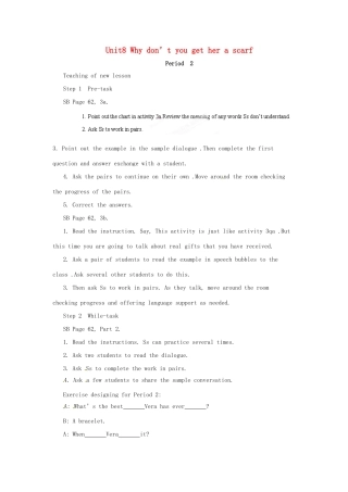 浙江省温州市第二十中学八年级英语下册 Unit8 Why don’t you get her a scarf Period 2教案 人教新目标版