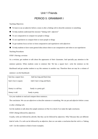 牛津版八年级英语Unit 1 Friends(5)GRAMMAR I