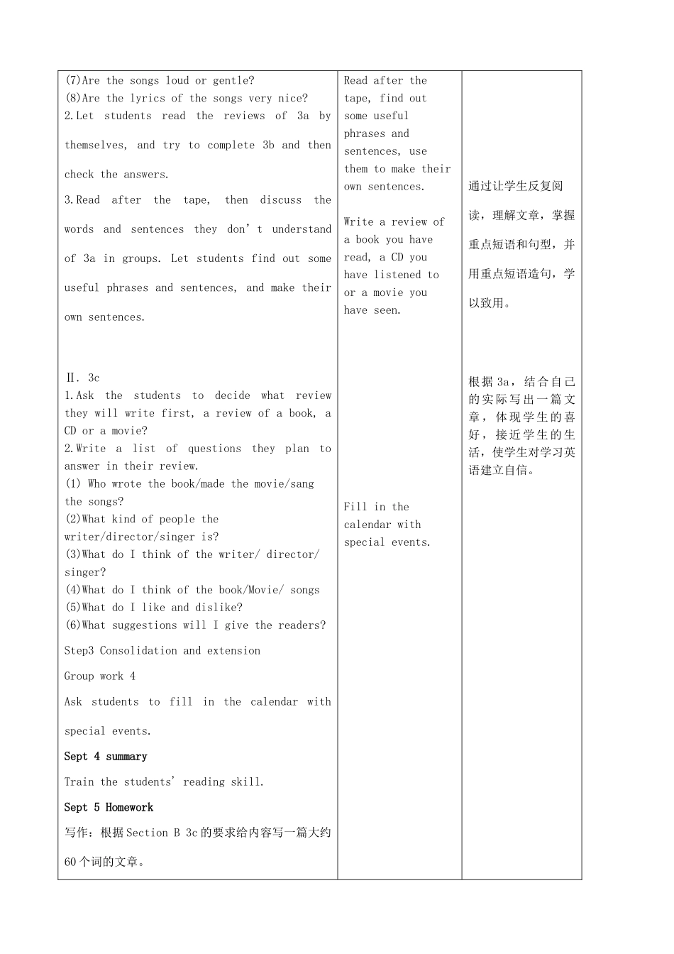 陕西省神木县大保当中学九年级英语 Unit 6 I like music that I can dance to period 4教案 人教新目标版_第2页