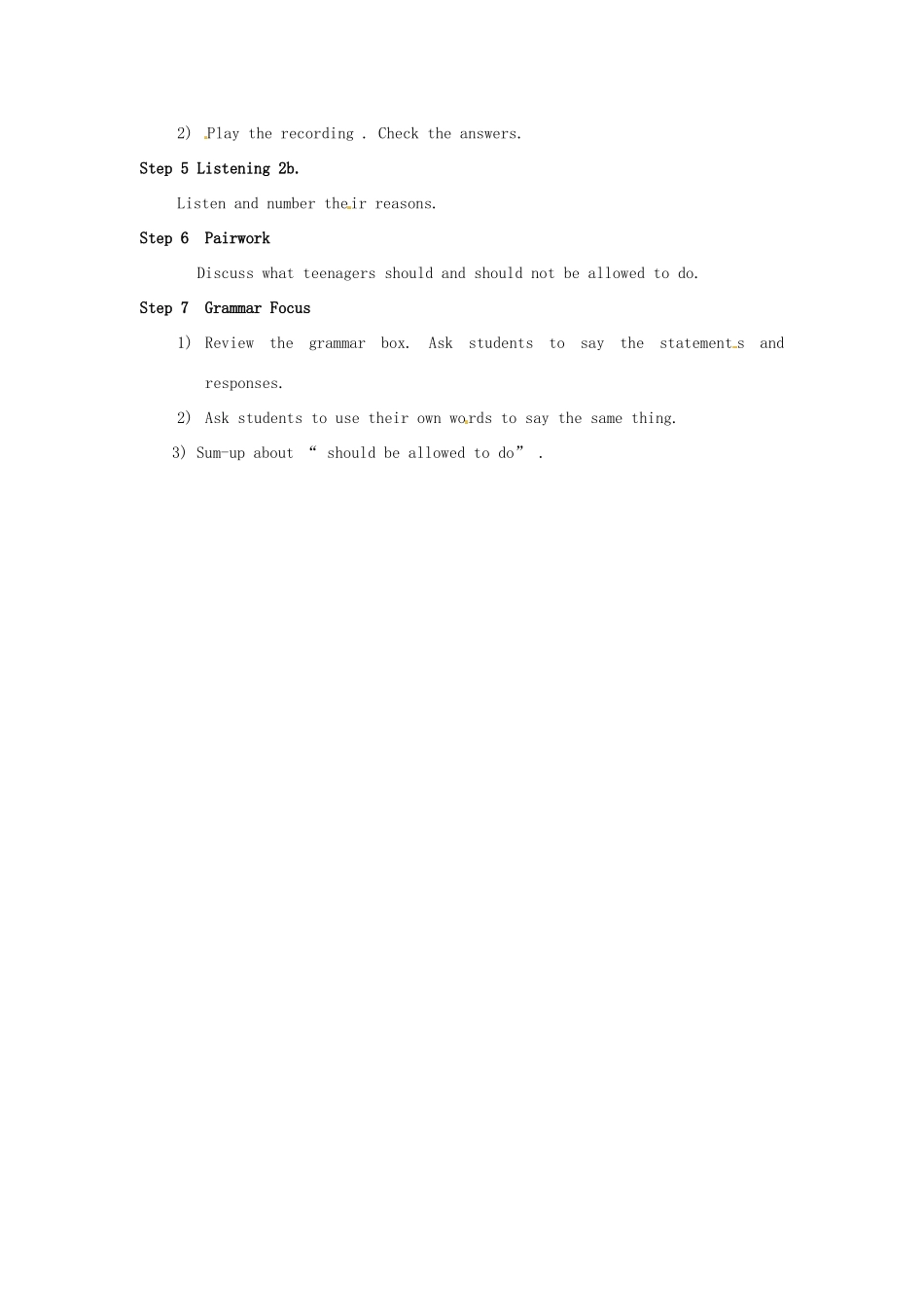 河南省南乐县张果屯乡中学九年级英语《Unit 3 Teenagers should be allowed to choose their own clothes： Period 1》教案_第2页