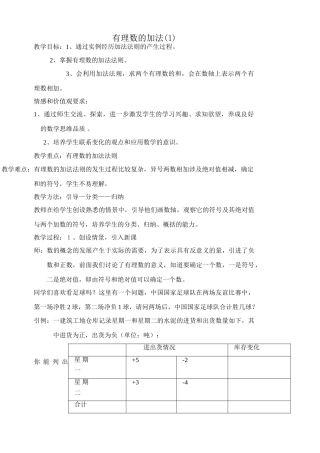 浙教版七年级数学上册有理数的加法(1)