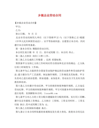 乡镇企业劳动合同 (2)