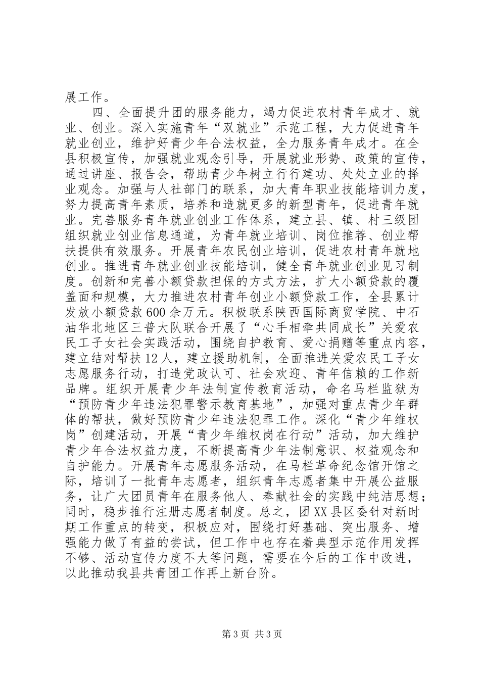 团县委挂职半年个人工作总结 _第3页
