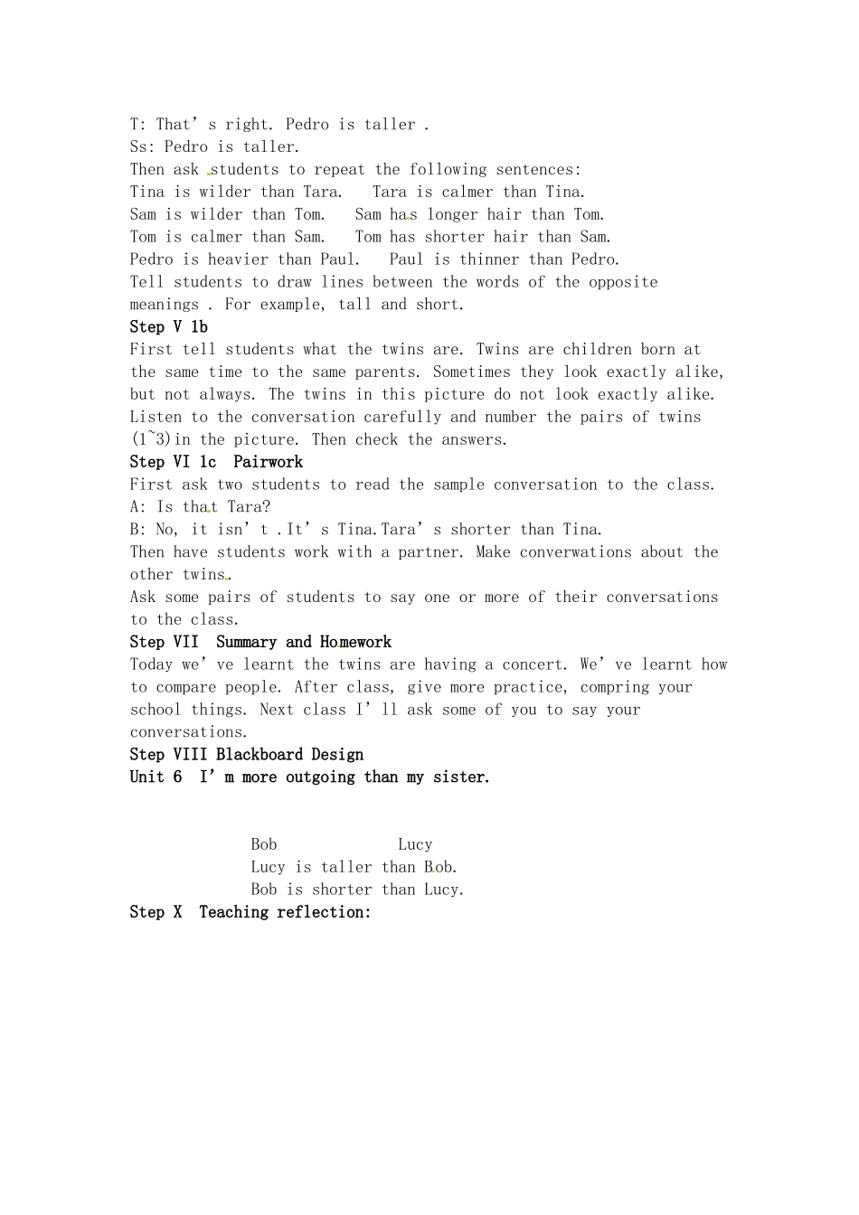 黑龙江省虎林市八五零农场学校八年级英语上册 Unit 6  I’m more outgoing than my sister_第2页