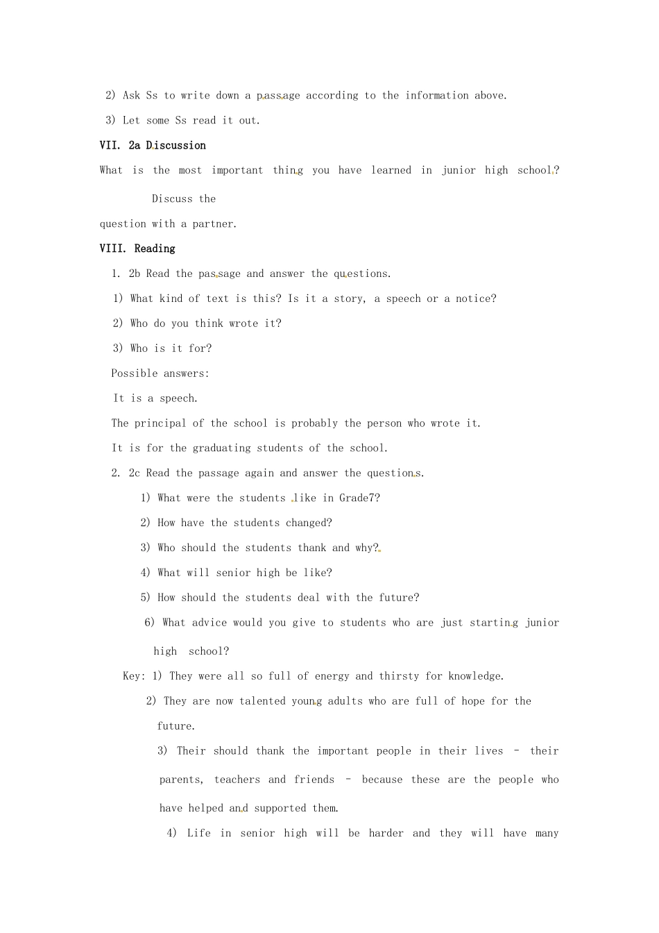 秋九年级英语全册 Unit 10《I remember meeting all of you in Grade 6》（Section B 1a-2e）教案 （新版）鲁教版五四制-鲁教版五四制初中九年级全册英语教案_第3页