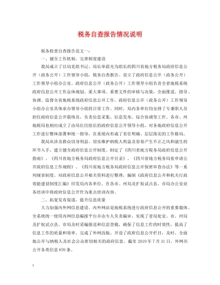 税务自查报告情况说明 