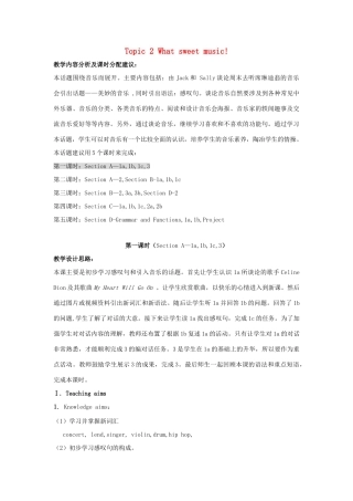 秋八年级英语上册 Unit 3 Topic 2 What sweet music Period 1教学案例设计 （新版）仁爱版-（新版）仁爱版初中八年级上册英语教案