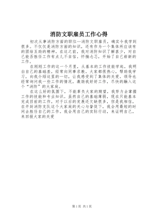 消防文职雇员工作心得