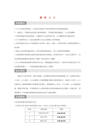 高中地理 第一章 人口 第一节 人口分布学案 新人教版必修第二册-新人教版高一第二册地理学案