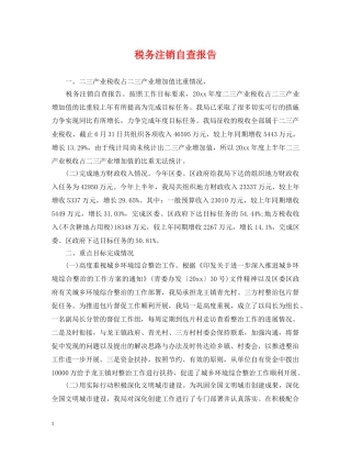 税务注销自查报告 