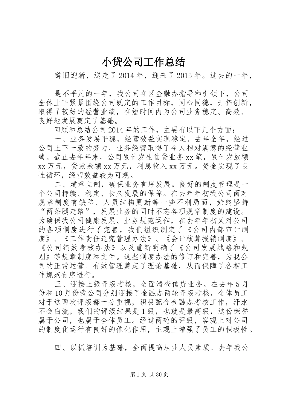 小贷公司工作总结 _第1页