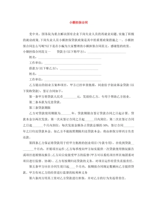 小额担保合同 