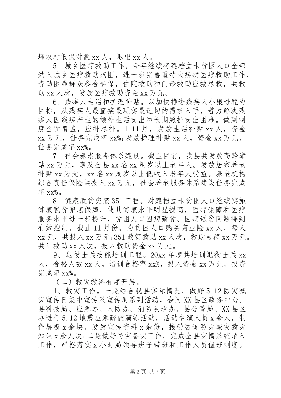 县民政局20XX年度工作总结_第2页