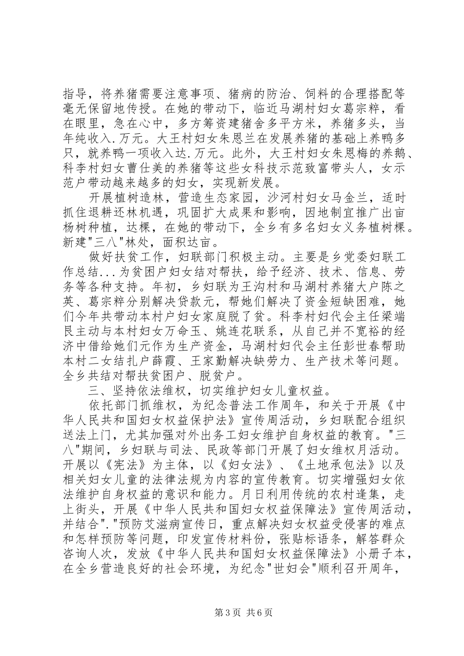 乡党委妇联工作总结 _第3页