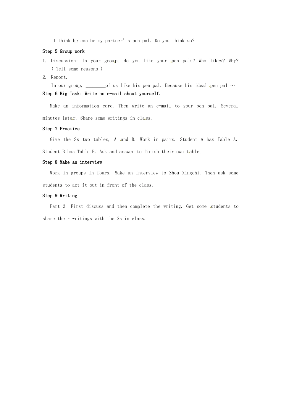 河南省南乐县张果屯乡中学七年级英语下册《Unit 1 Where is your pen pal from Selfcheck》教案 人教新目标版_第2页