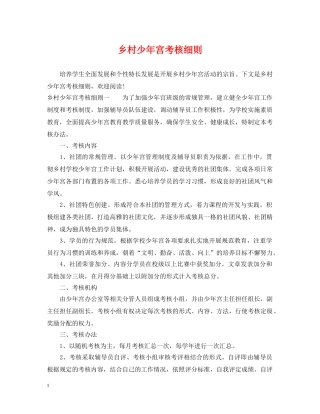 乡村少年宫考核细则