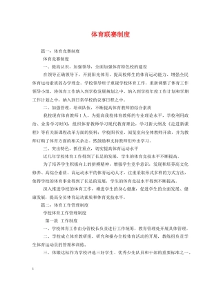 体育联赛制度