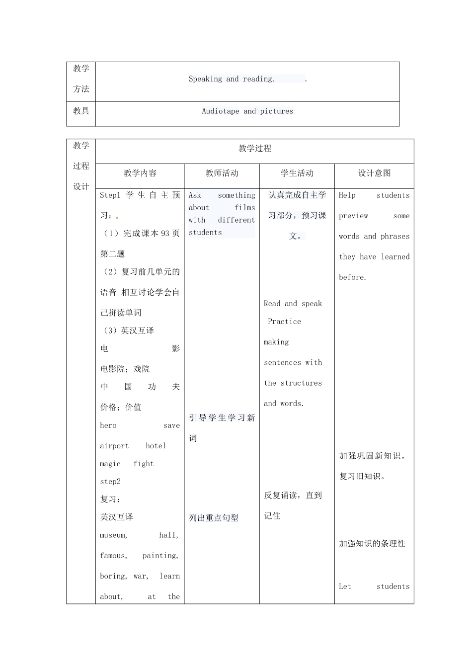 甘肃省白银市会宁县枝阳初级中学七年级英语下册《Lesson 36 Let’s GO to the Movie Theatre!》教案 冀教版_第2页