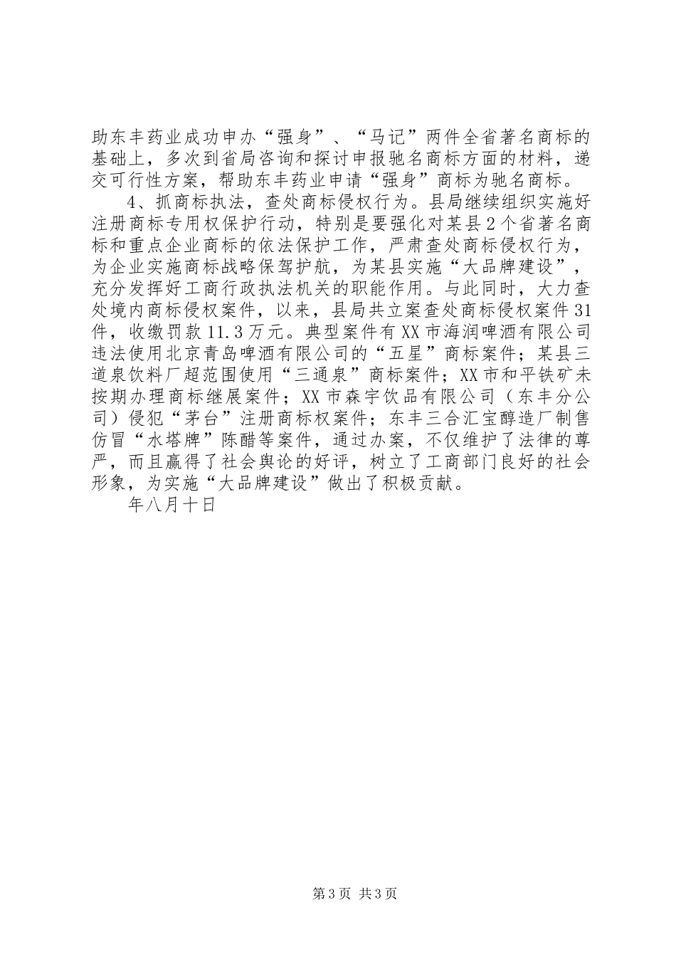 县工商局大品牌建设总结汇报材料 _第3页