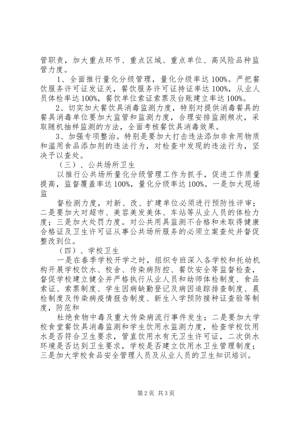 卫生监督第一季度快速监测工作总结 _第2页
