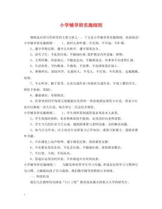 小学辅导班实施细则 