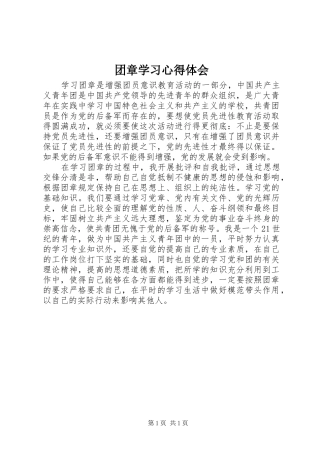 团章学习体会心得