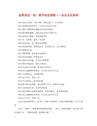 态度决定一切，细节决定成败——企业文化标语 