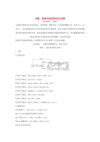 高考化学二轮复习 专题 重要无机物的知识发散学案-人教版高三全册化学学案
