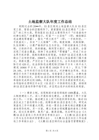 土地监察大队年度工作总结 