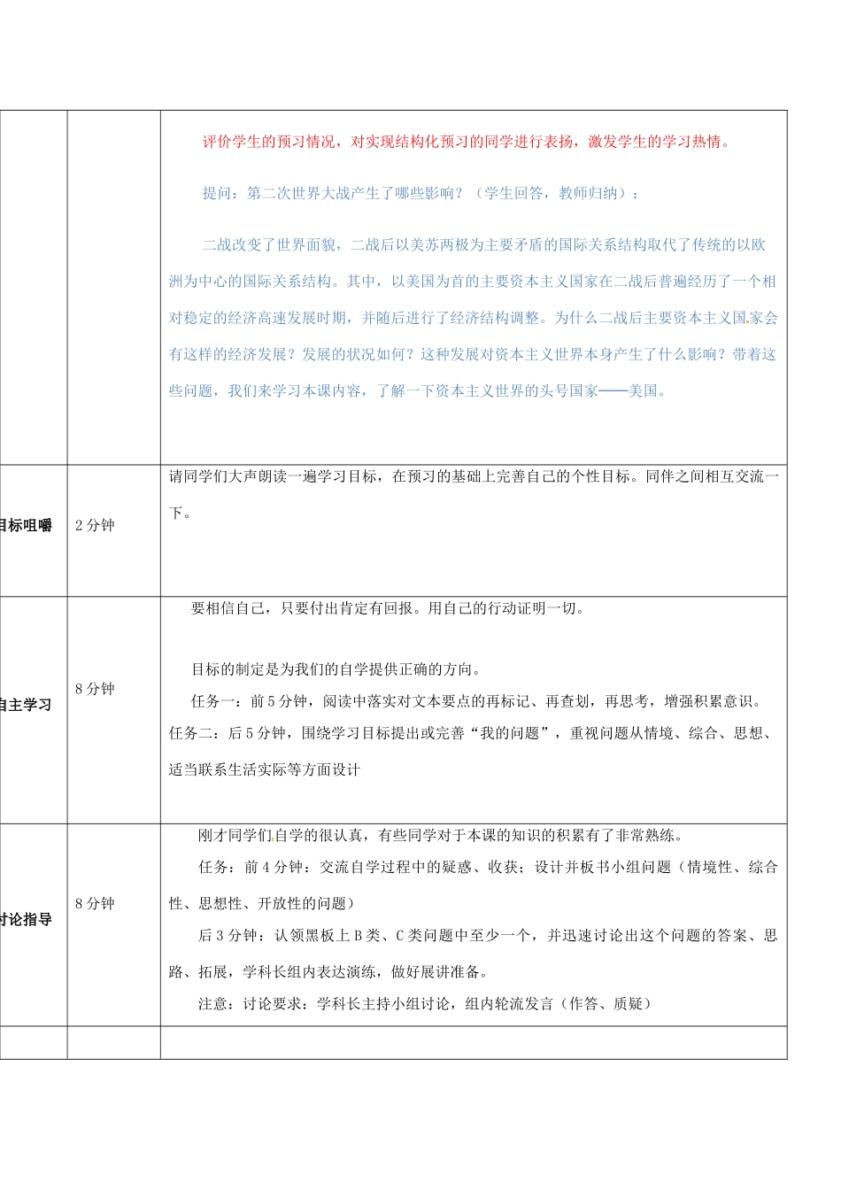 山东省济阳县九年级历史下册 第8课 美国经济的发展导学案设计 新人教版-新人教版初中九年级下册历史学案_第2页