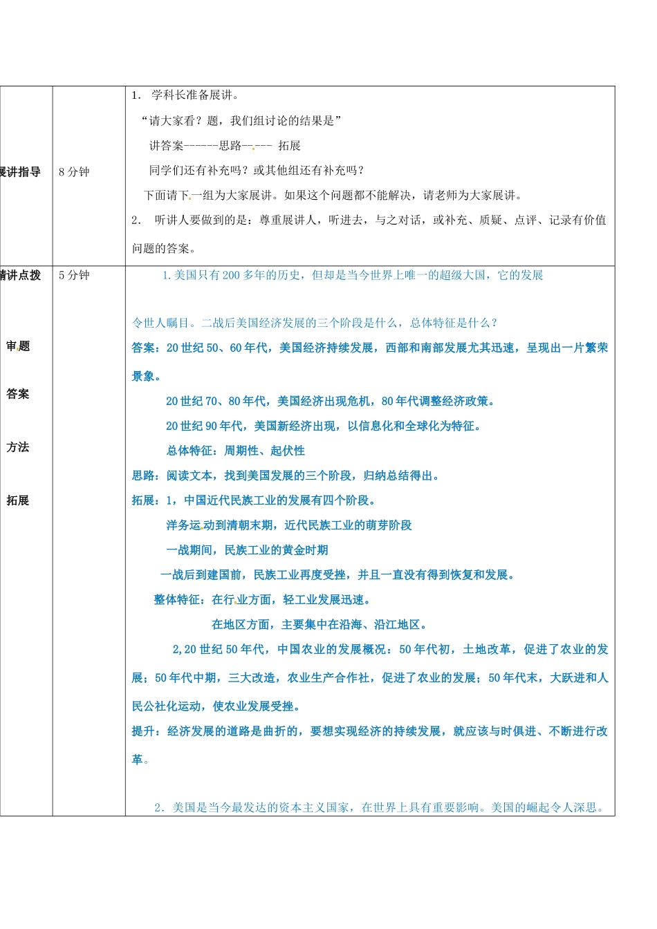 山东省济阳县九年级历史下册 第8课 美国经济的发展导学案设计 新人教版-新人教版初中九年级下册历史学案_第3页
