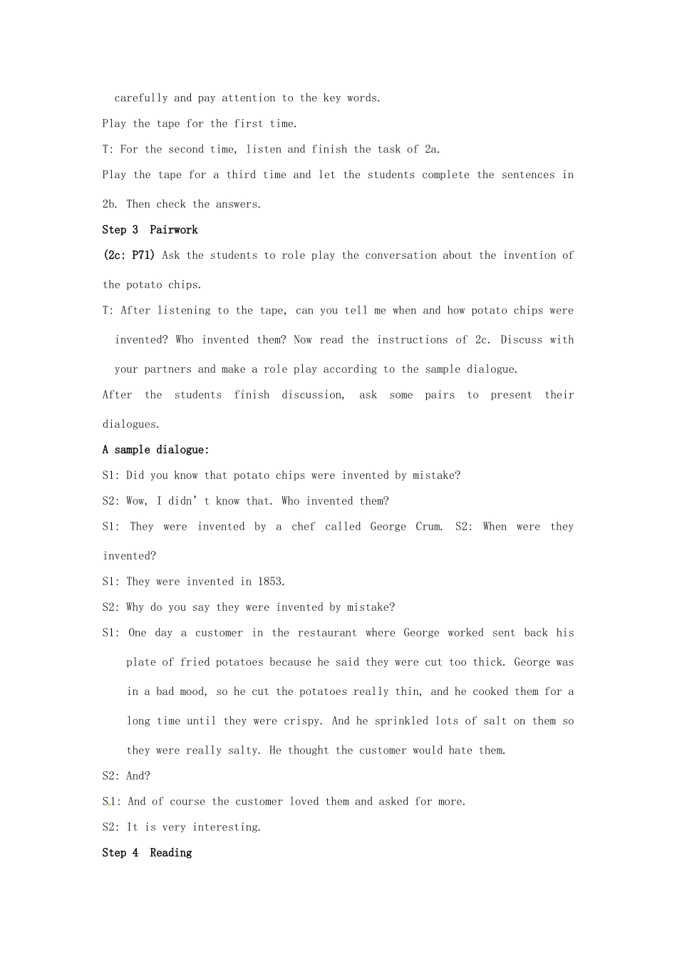 河南省南乐县张果屯乡中学九年级英语《Unit 9 When was it invented：Period 2》教案 人教新目标版_第3页