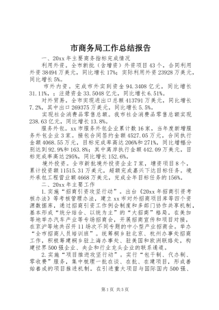 市商务局工作总结报告 