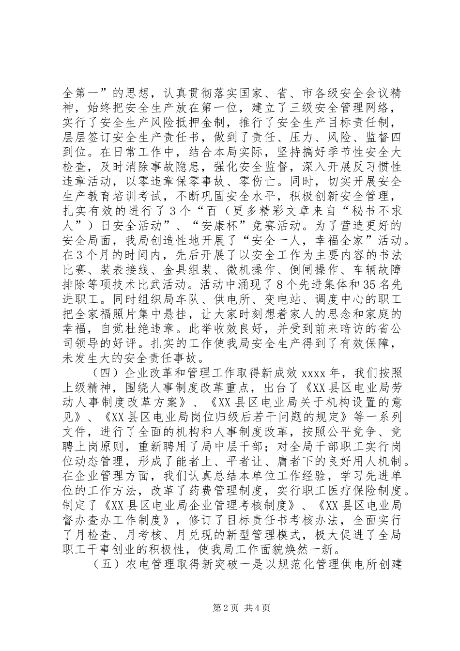 县电业局年度工作总结 _第2页
