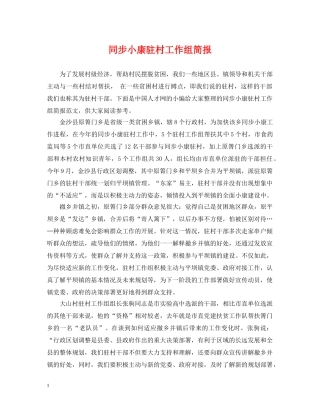 同步小康驻村工作组简报 